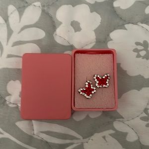 Butterfly real silver stone earrings. Perfect for a gift.